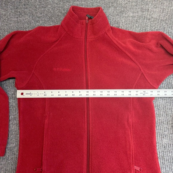 Red Columbia Benton Springs Fleece Jacket Women's Small Full Zip Outdoor Coat - Picture 8 of 12